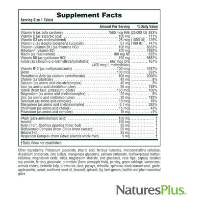 Multivitaminico Ultra Ii Liberacion Sostenida 60 Tabletas NaturesPlus Energia Y Salud