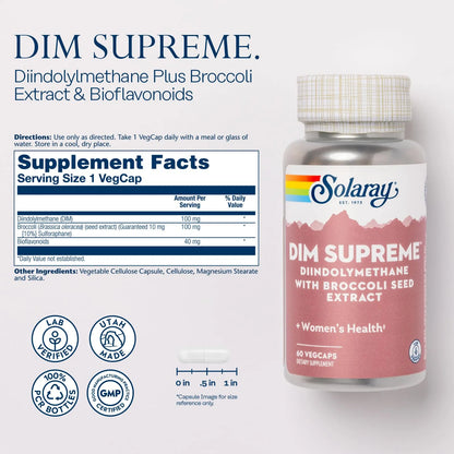 Dim Supreme 100 Mg 60 Cápsulas Suplemento Hormonal Natural Para Mujeres