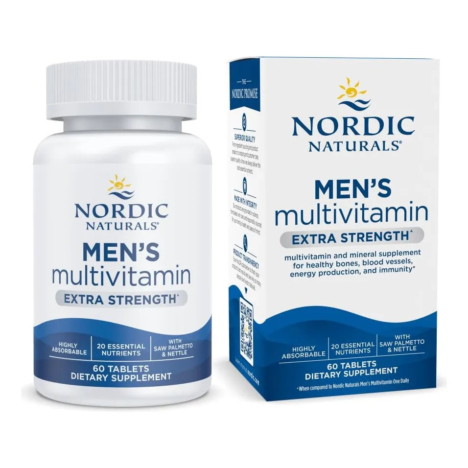 Multivitamínico Extra Fuerte Para Hombres Energía Apoyo Óseo 20 Nutrientes 60 Tabletas