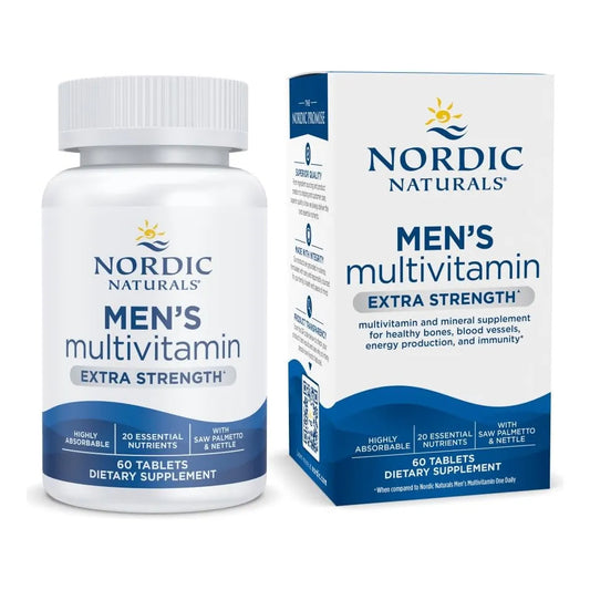 Multivitamínico Extra Fuerte Para Hombres Energía Apoyo Óseo 20 Nutrientes 60 Tabletas