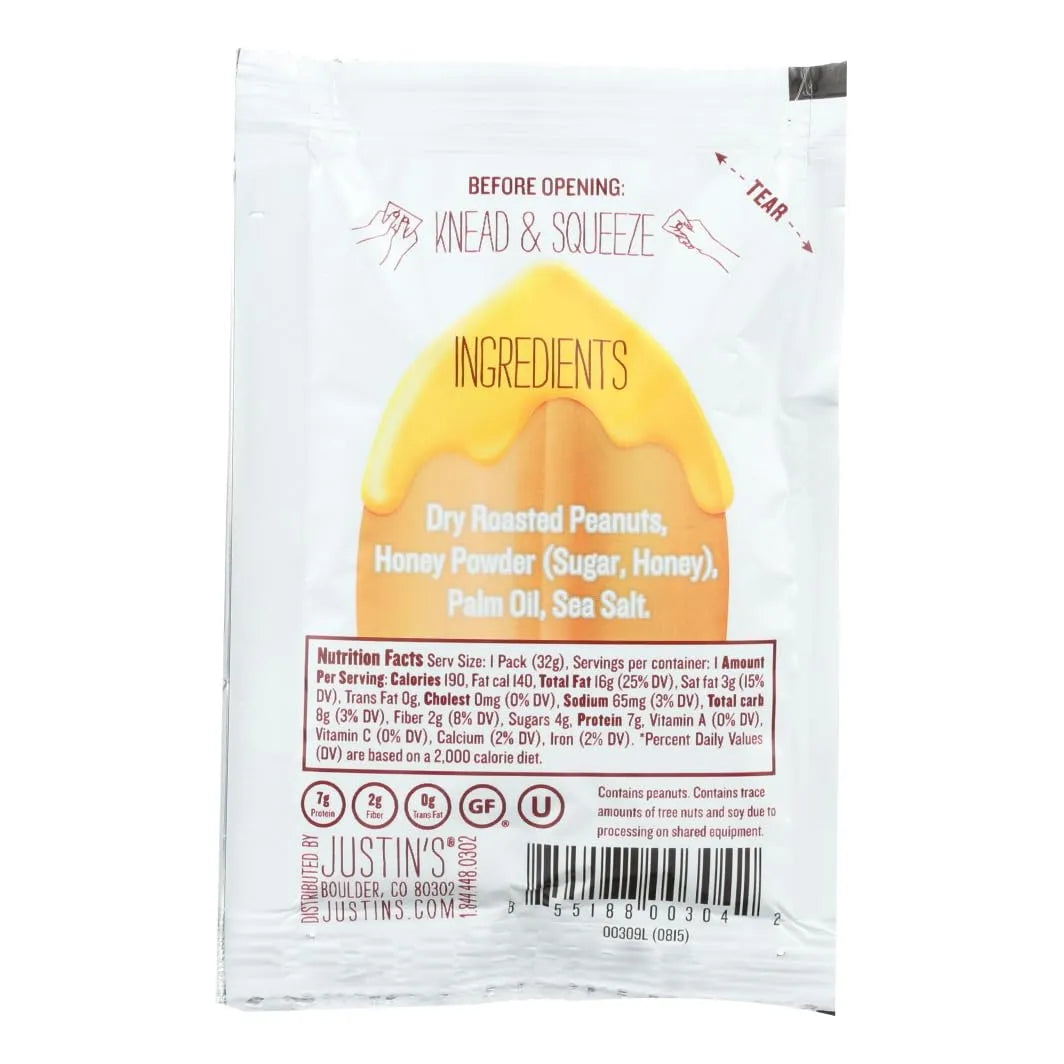Justins Mantequilla De Mani Y Miel En Porciones Individuales Pack X 20