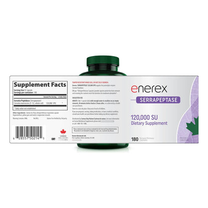 Serrapeptase 120000 SPU 180 Capsulas Enzimaticas De Alta Potencia Para Bienestar General