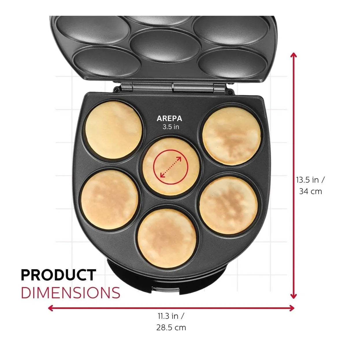 Máquina Para Hacer Arepas Antiadherente Holstein Housewares Cocción Perfecta Fácil Limpieza