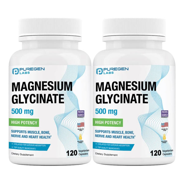 Glicinato De Magnesio 500 Mg Cápsulas Queladas Alta Absorción Salud Muscular Y Cardíaca