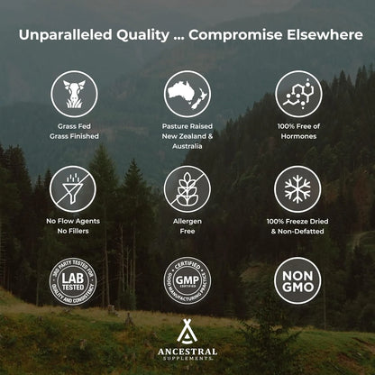 Capsulas De Organo De Res Alimentado Con Pasto Ancestral Supplements 180 Capsulas Multibeneficios