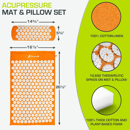 Colchoneta De Acupresion ProsourceFit Alivia Dolor Espalda Y Cuello Con Almohada Incluida