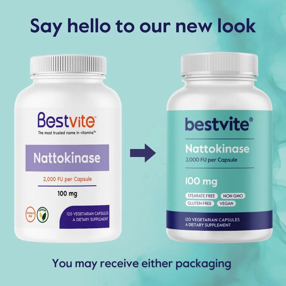 Nattokinasa 100mg 2000 Fu 240 Cápsulas Vegetarianas Sin Estearatos Vegano