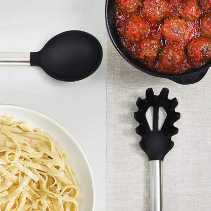Juego De 33 Utensilios Cocina Silicona Acero Inoxidable Antiadherente