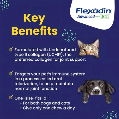 Flexadin Advanced Suplemento Colageno UCII Para Perros Y Gatos Salud Articular Movilidad