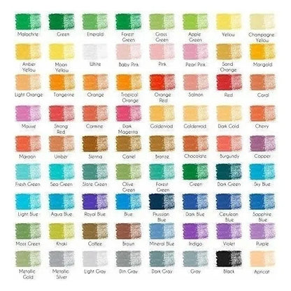 Paquete De 72 Lapices De Acuarela Profesionales Colores Vibrantes Y Mezclas Perfectas