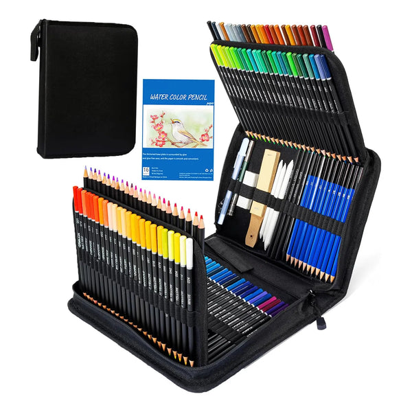 Kit Profesional 146 Lápices Grafito Acuarela Metálicos Dibujo Arte
