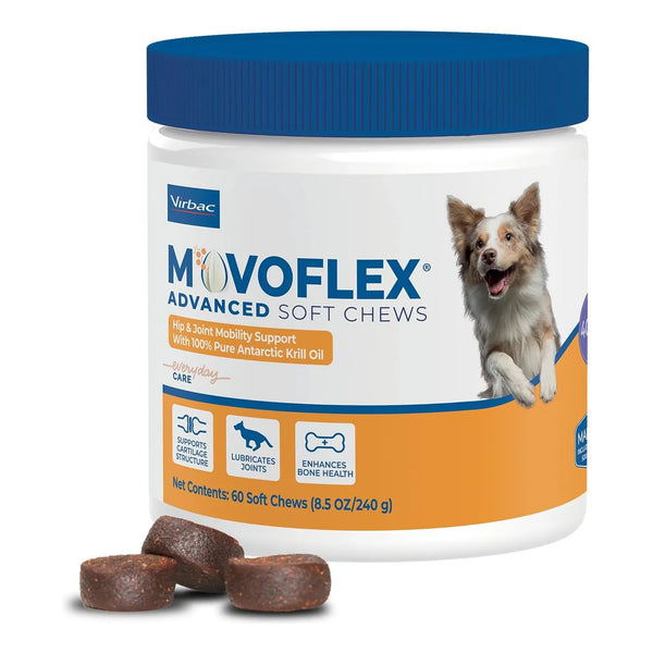 Suplemento Movoflex Para Cadera Y Articulaciones De Perros Medianos 60 Masticables Sabor Pollo