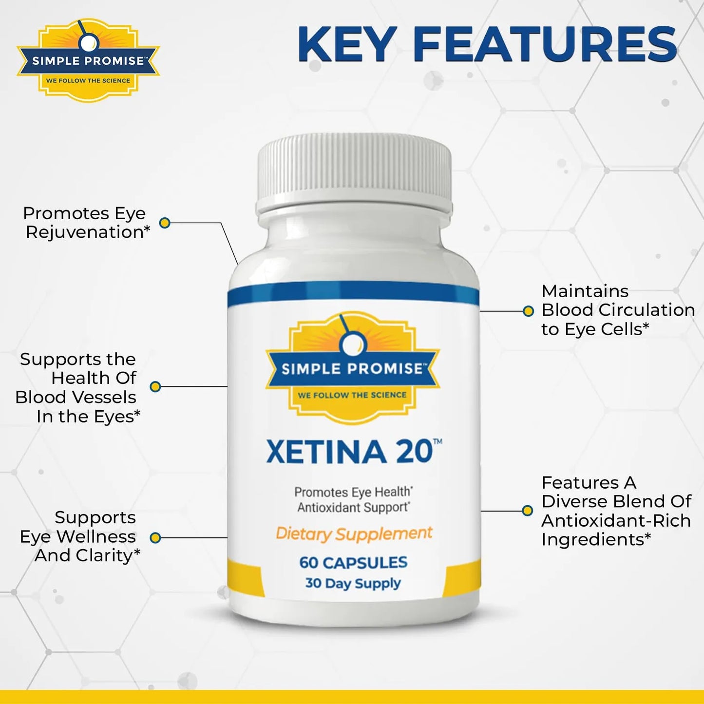 Simple Promise Xetina 20 Suplemento De Luteína Y Zeaxantina Para Salud Ocular 60 Cápsulas