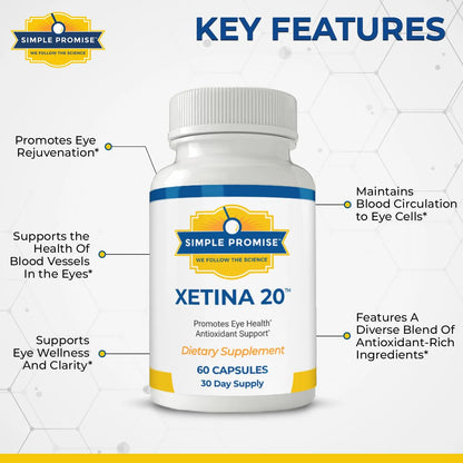 Simple Promise Xetina 20 Suplemento De Luteína Y Zeaxantina Para Salud Ocular 60 Cápsulas