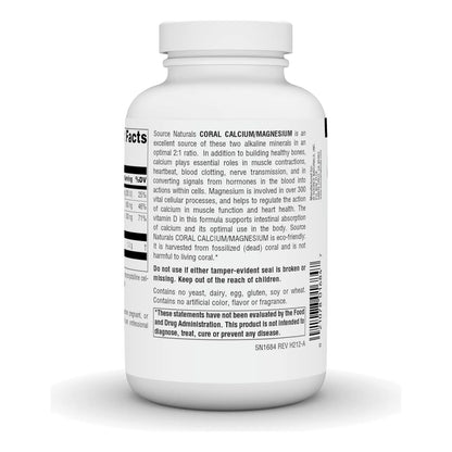 Source Naturals Calcio Magnesio Coral 2 1 180 Capsulas Veg Suplemento Huesos Musculos