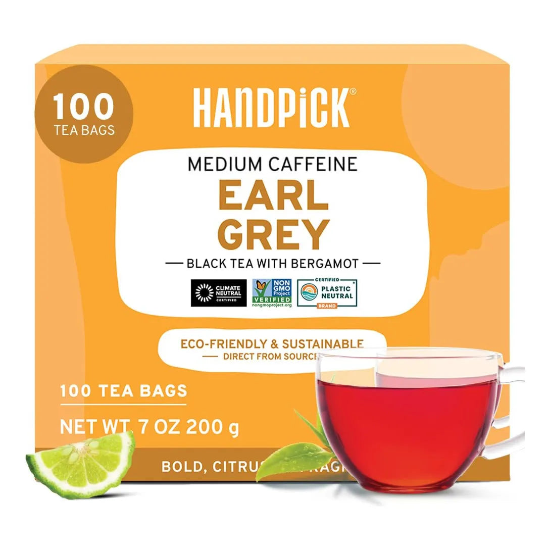 Té Negro Earl Grey Orgánico HANDPICK 100 Bolsitas Doble Bergamota