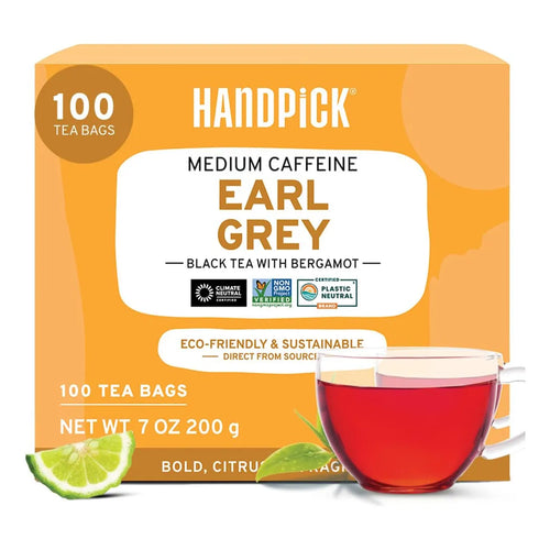 Té Negro Earl Grey Orgánico HANDPICK 100 Bolsitas Doble Bergamota