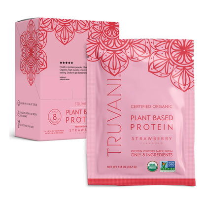 Proteína Vegana De Guisante En Polvo Sabor Fresa Orgánica 20g X 10 Sobres Keto Sin Gluten