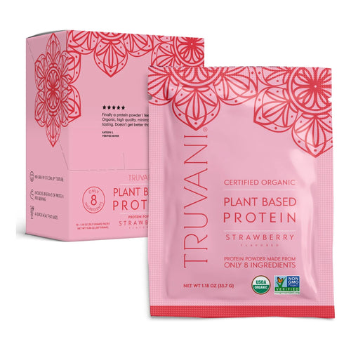 Proteína Vegana De Guisante En Polvo Sabor Fresa Orgánica 20g X 10 Sobres Keto Sin Gluten