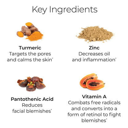 SkinCapsule Clear+ Suplemento Vegano Para Acné Con Vitamina A Y Cúrcuma