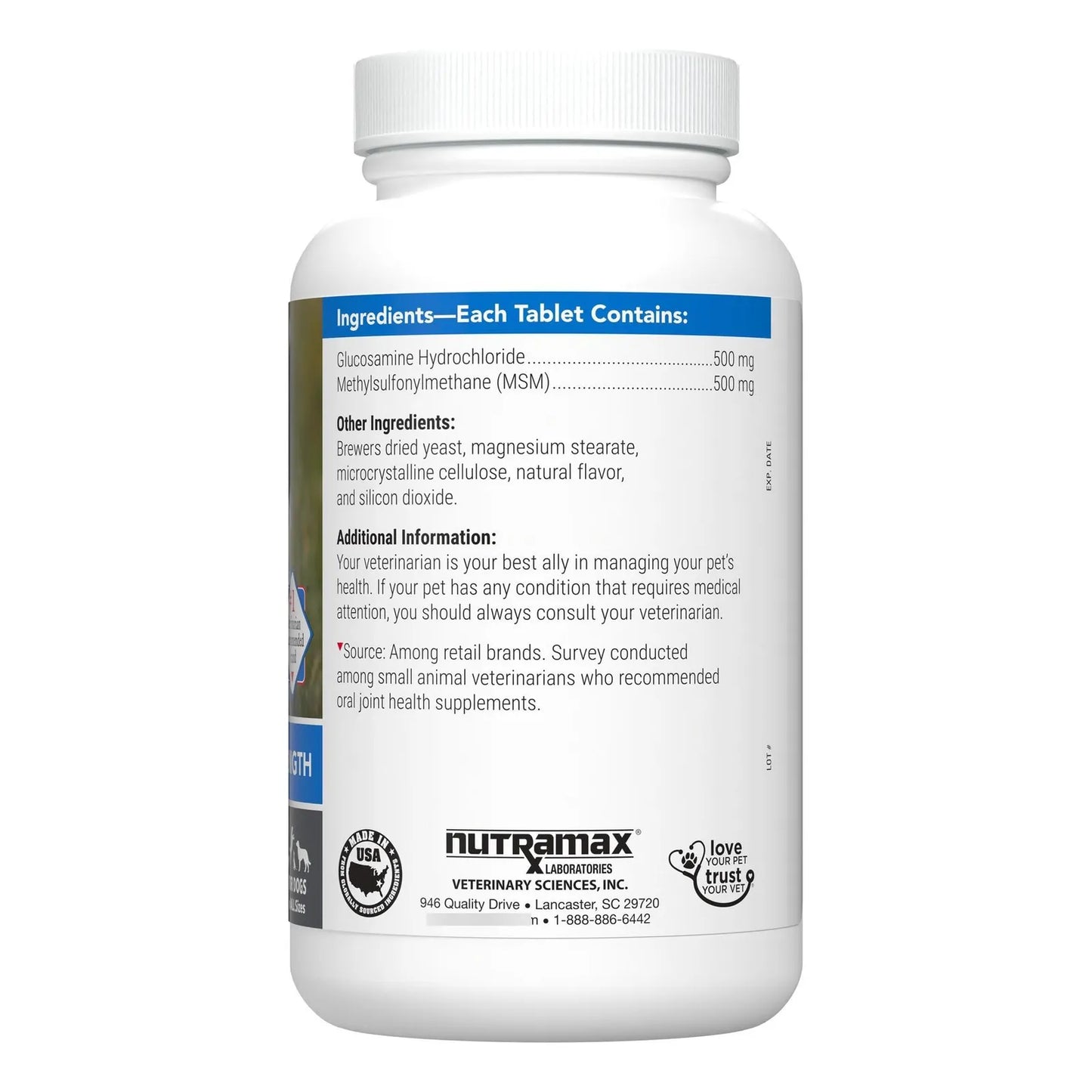 Nutramax Cosequin Suplemento Articular Para Perros Con Glucosamina Y MSM 75 Tabletas Masticables