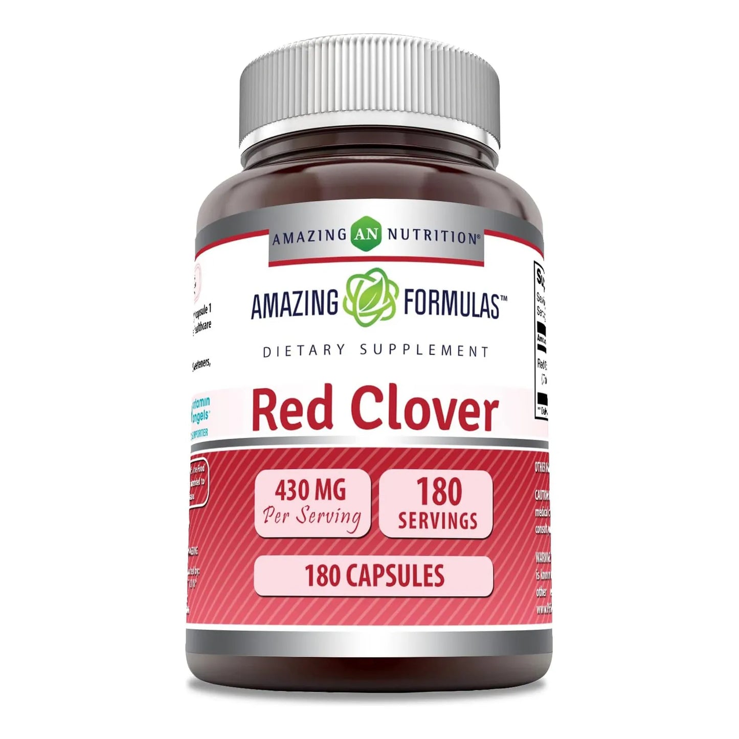 Suplemento De Trébol Rojo 430 Mg 180 Cápsulas Sin OMG Sin Gluten