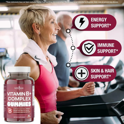 Gomitas De Vitamina B Con Biotina Y Acido Folico NEW AGE 60 Unidades Veganas Sin Gluten