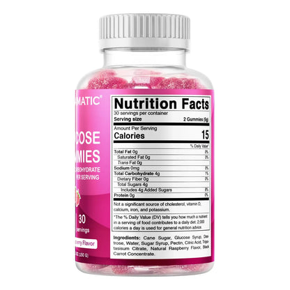 Gomitas Masticables De Glucosa Sabor Frambuesa 60 Unidades Energía Instantánea