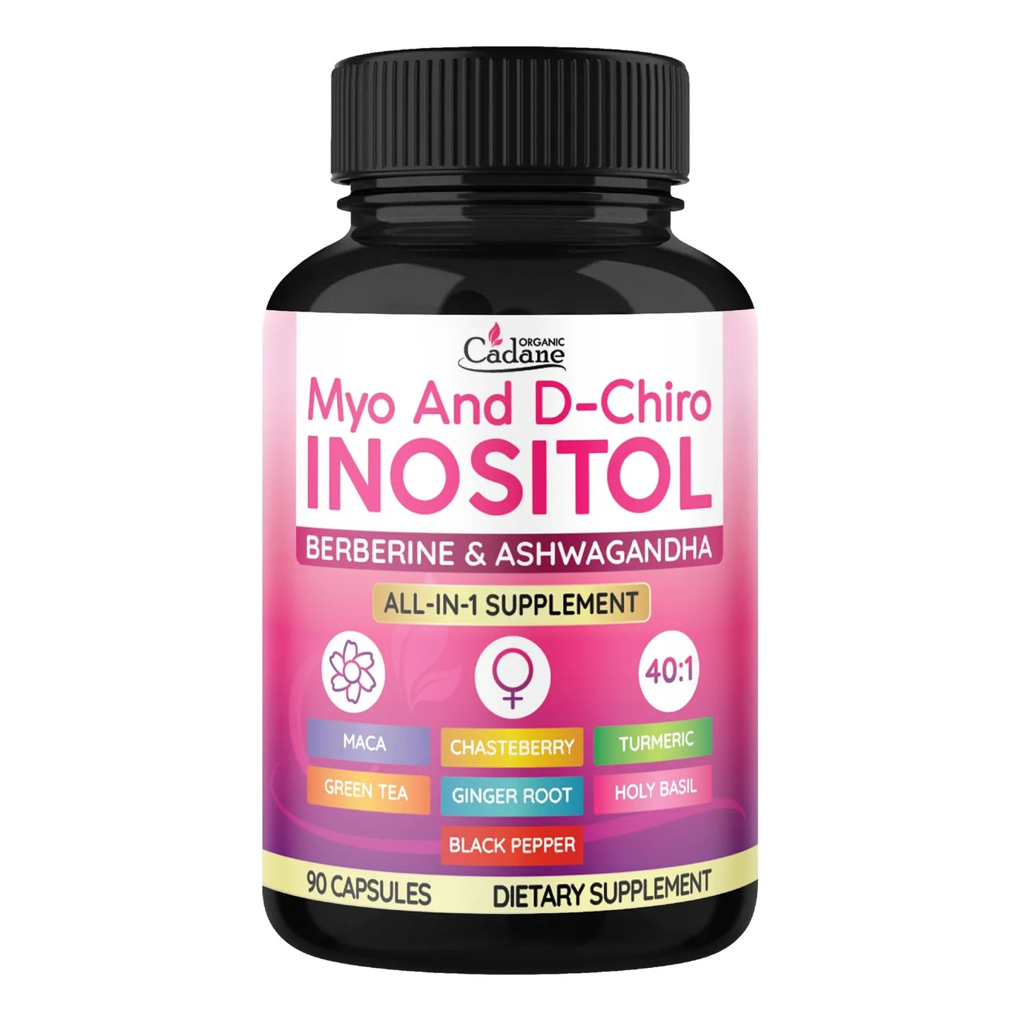 Capsulas De Inositol Organico Con Berberina Ashwagandha Maca 90 Unidades