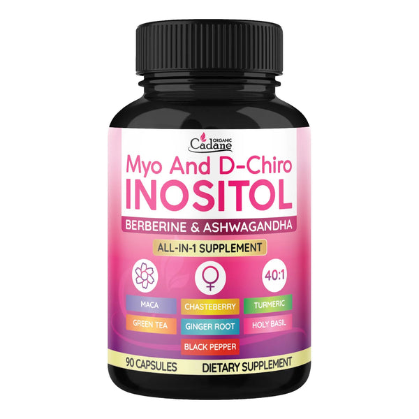 Capsulas De Inositol Organico Con Berberina Ashwagandha Maca 90 Unidades