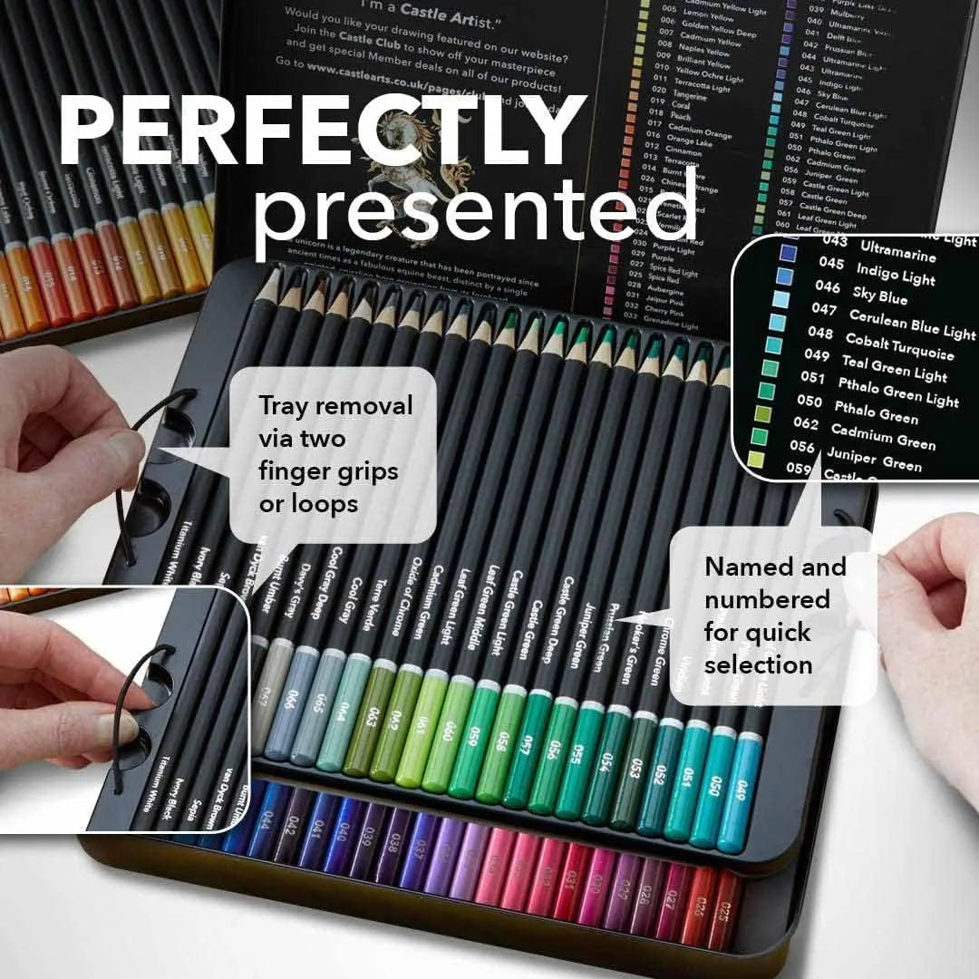 Castle Art Supplies Juego De 72 Lápices De Colores Minas Resistentes Y Colores Vibrantes