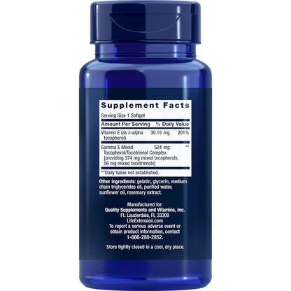Life Extension Gamma E Mixtos Tocoferoles Tocotrienoles 60 Capsulas Blandas Paquete De 2