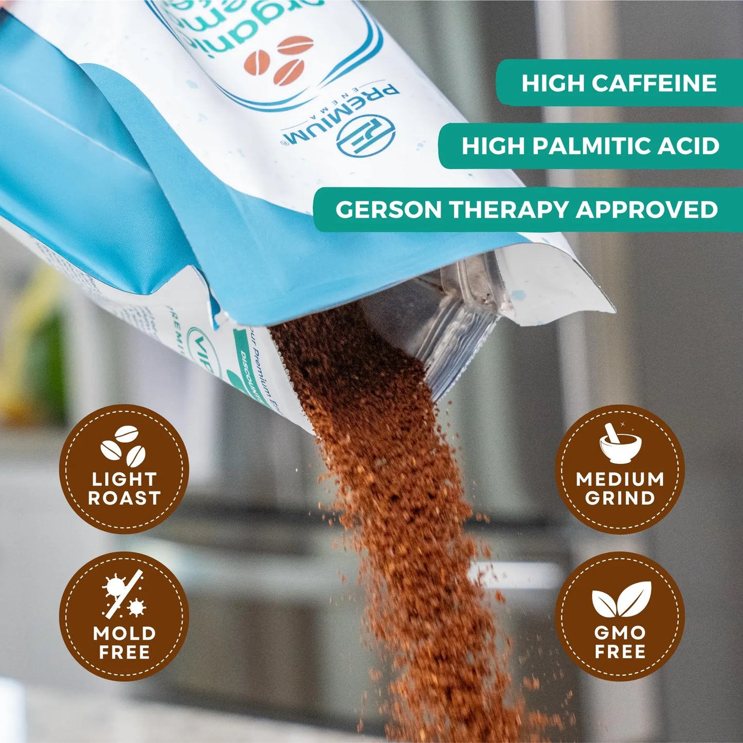 Café Orgánico Para Enemas Tostado Ligero Molido Medio Alto En Cafeína Y Ácido Palmítico