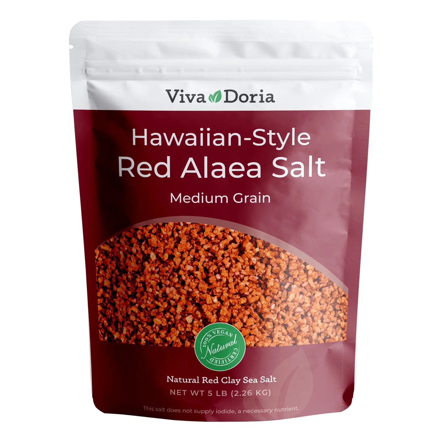 Sal Marina Alaea Roja Hawaiana Grano Medio 2.27 Kg Sabor Auténtico Y Natural