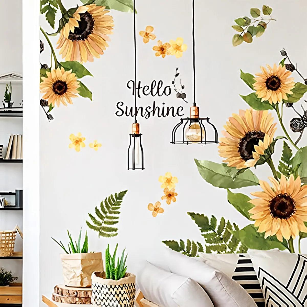 Pegatinas De Pared Girasoles Flores Decorativas Autoadhesivas Facil Aplicacion