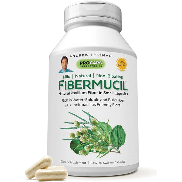 Fibermucil 180 Cápsulas Psyllium Puro Fibra Digestiva Probioticos