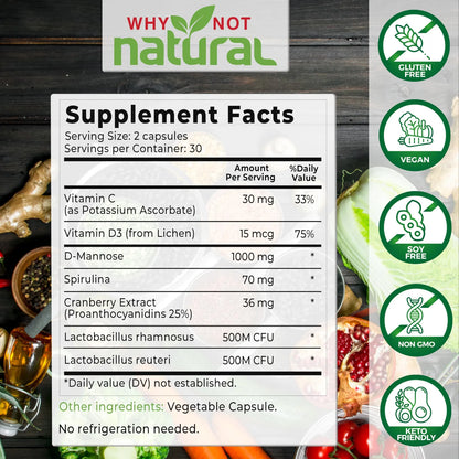 Pildoras UTI 5 En 1 Con Manosa D Arandano Probióticos Y Vitaminas C D
