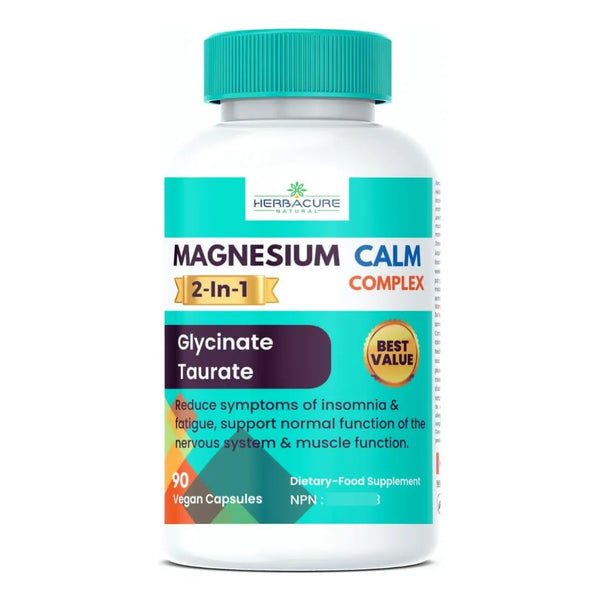 Complejo Calm Magnesio 2 En 1 Glicinato Taurato 90 Capsulas Energia Y Relajacion
