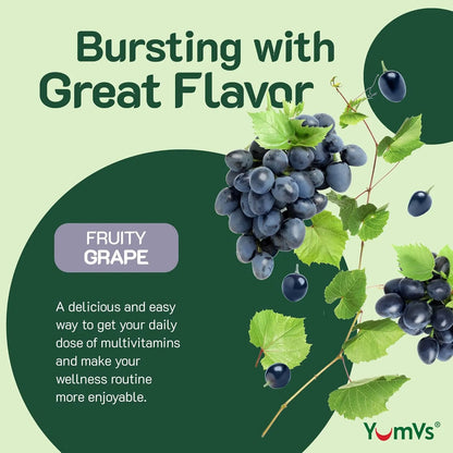 Gomitas Multivitamínicas Sabor Uva Con Hierro Para Adultos YUM-V'S 60 Unidades