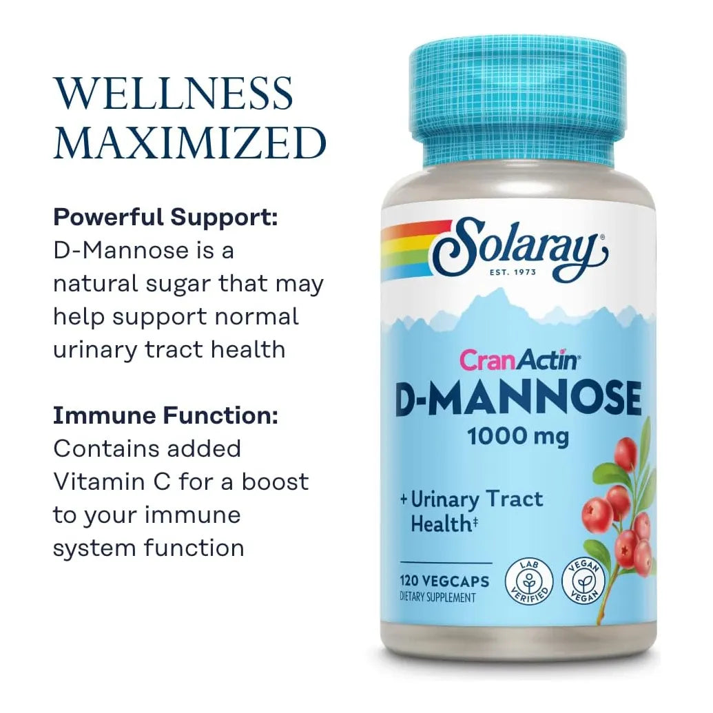 D Manosa Con Extracto Arandano Cranactin 1000 Mg 120 Capsulas Soporte Urinario