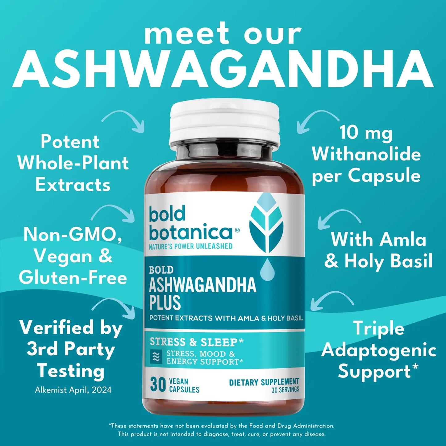 Ashwagandha Plus Suplemento Para Estrés Memoria Energía Vegano