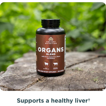 Capsulas De Complejo De Organos Naturales Hígado Corazón 180 Unidades Ancient Nutrition