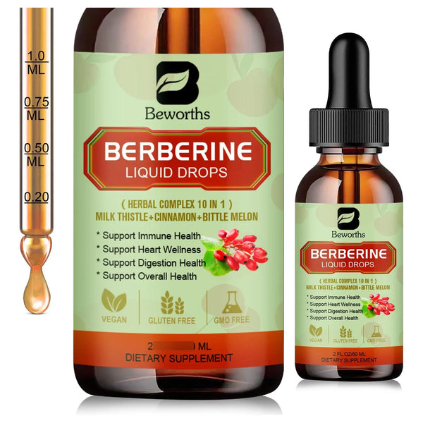 Gotas Líquidas De Berberina Con Cúrcuma Canela Melón Amargo Suplemento Digestivo Y Salud