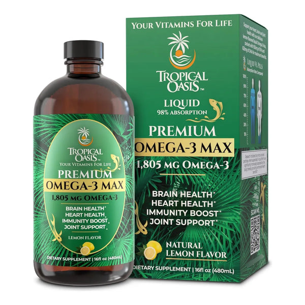 Aceite De Pescado Líquido Omega 3 Premium Sabor Limón 1805 Mg