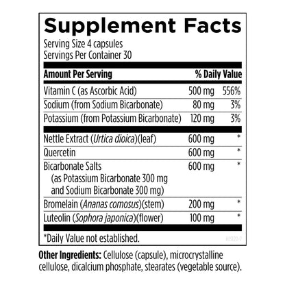 Quercetina Con Extracto De Ortiga Vitamina C Y Tinospora Cordifolia Suplemento Para Equilibrio Inmunologico 120 Capsulas
