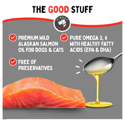 Aceite De Salmón Salvaje De Alaska Omega 3 Para Perros Y Gatos Piel Y Articulaciones
