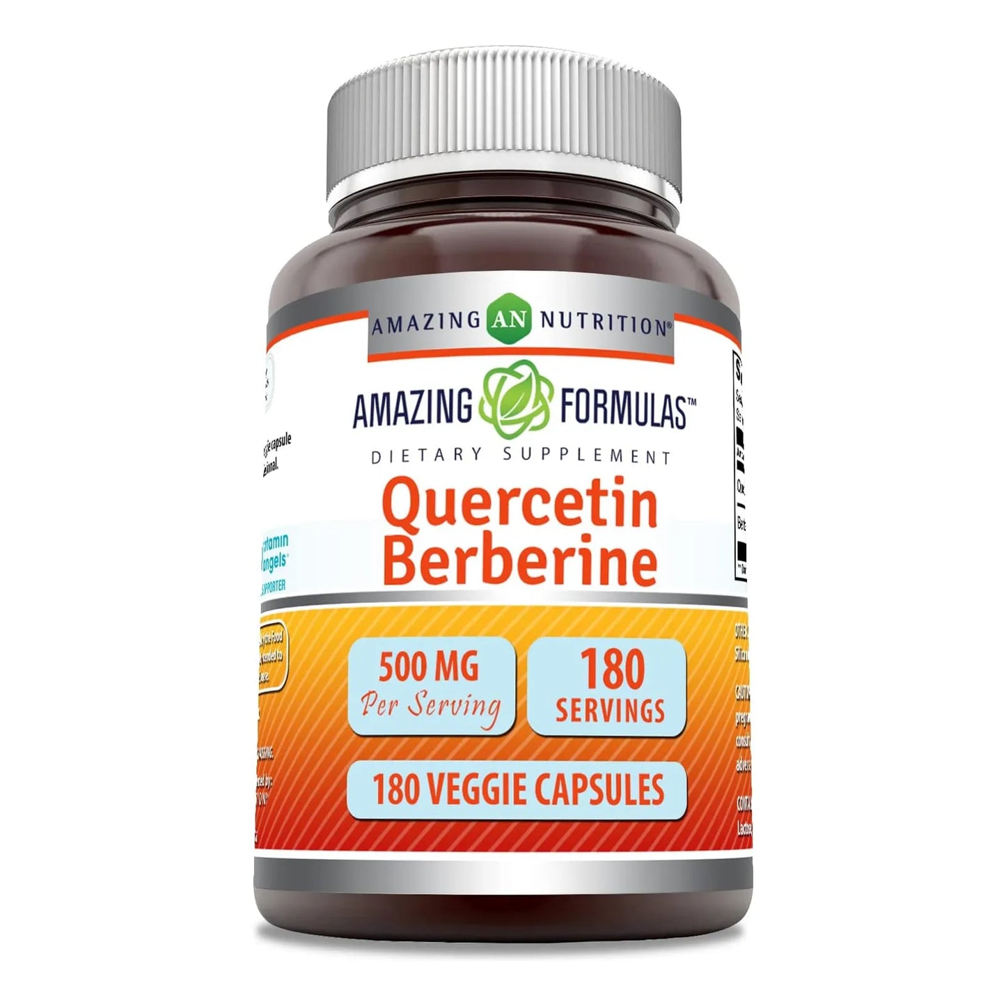 Quercetina Y Berberina 250 Mg 180 Cápsulas Vegetales Sin Gluten Y Sin Omg