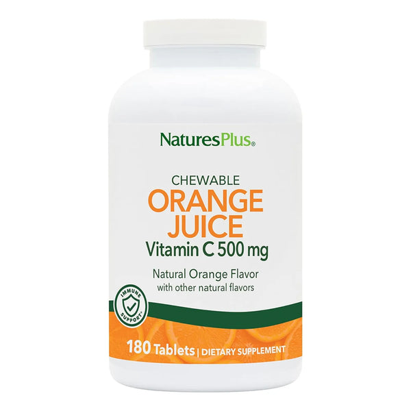 Jugo De Naranja Masticable 500 Mg Vitamina C 180 Tabletas NaturesPlus