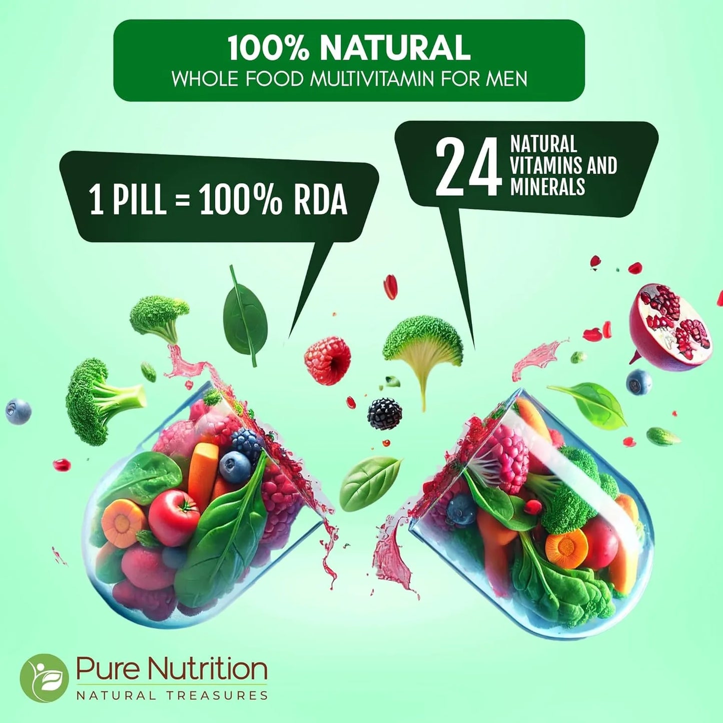 Multivitaminas Integrales Naturales Para Hombres 1500 Mg 90 Tabletas One A Day