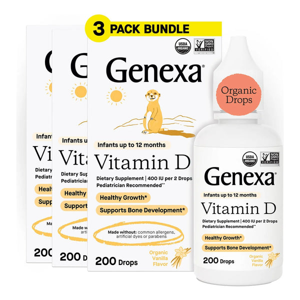 Gotas Líquidas De Vitamina D Orgánica Sabor Vainilla Para Bebés Desarrollo Óseo